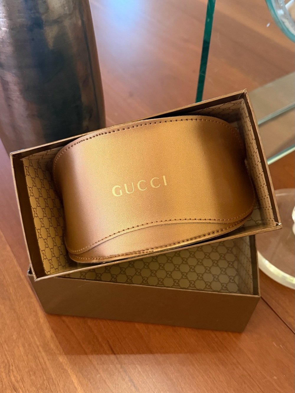 Gucci Gold Sunglasses Case & Box Never Used